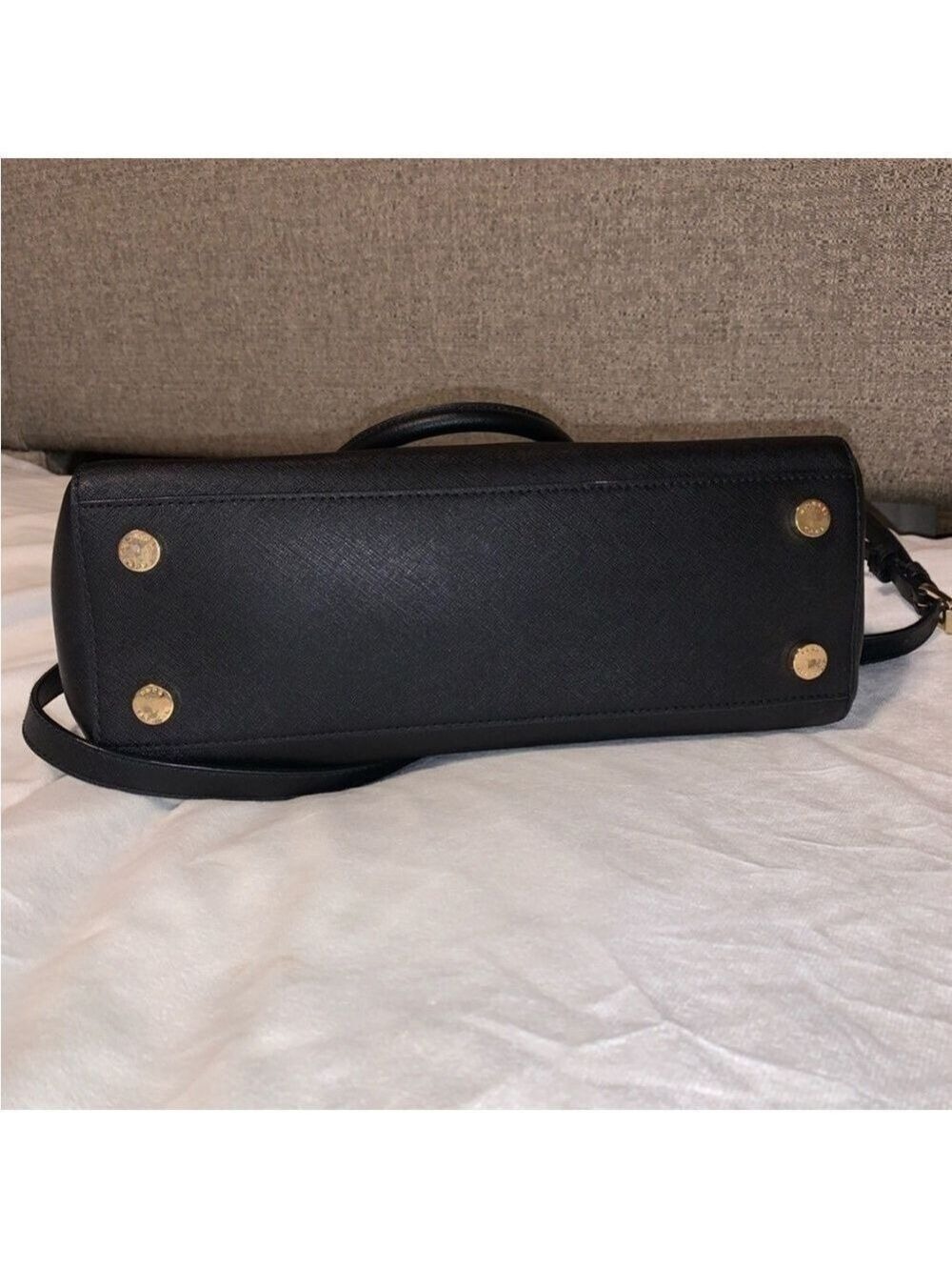 Michael Kors Black Satchel with Gold Accents and Adjustable Strap - Picture 10 of 10